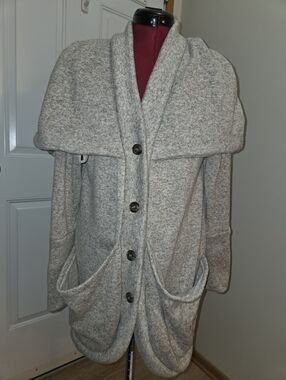 Cozy Hooded Long Cardigan - Heathered Beige